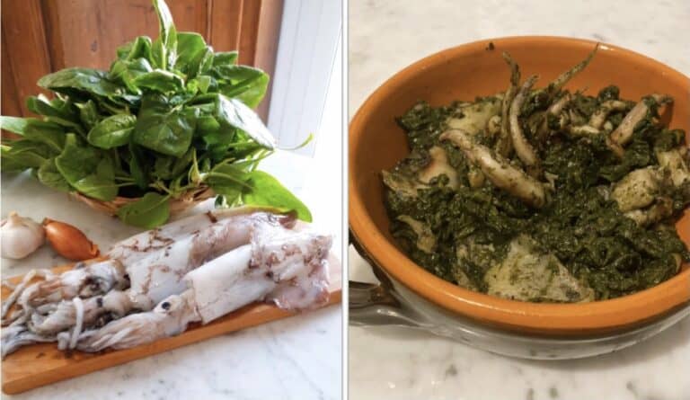 Calamari e spinaci